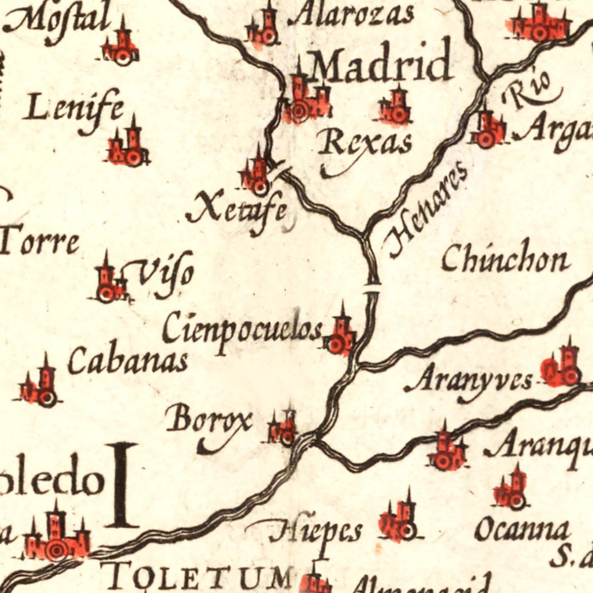 Restored historic details from the 1623 region map of County