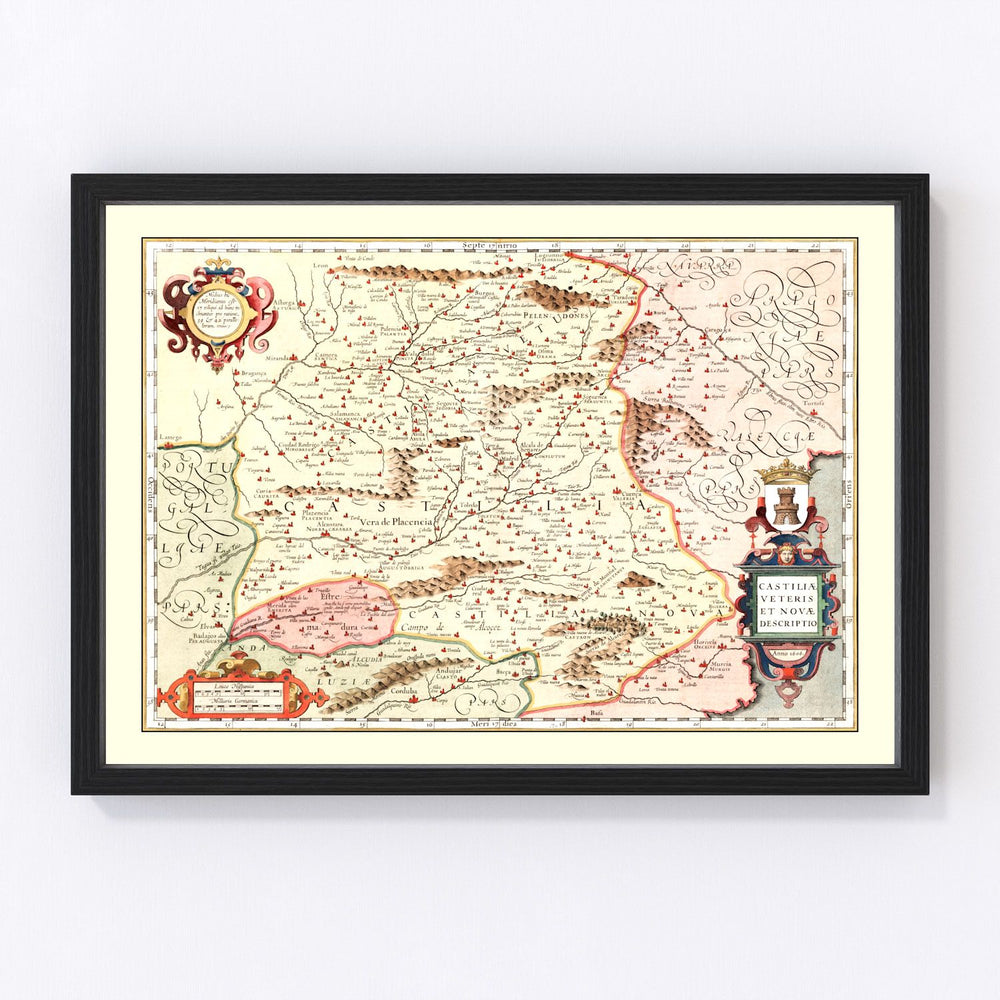 Castille Spain Vintage Map 1623