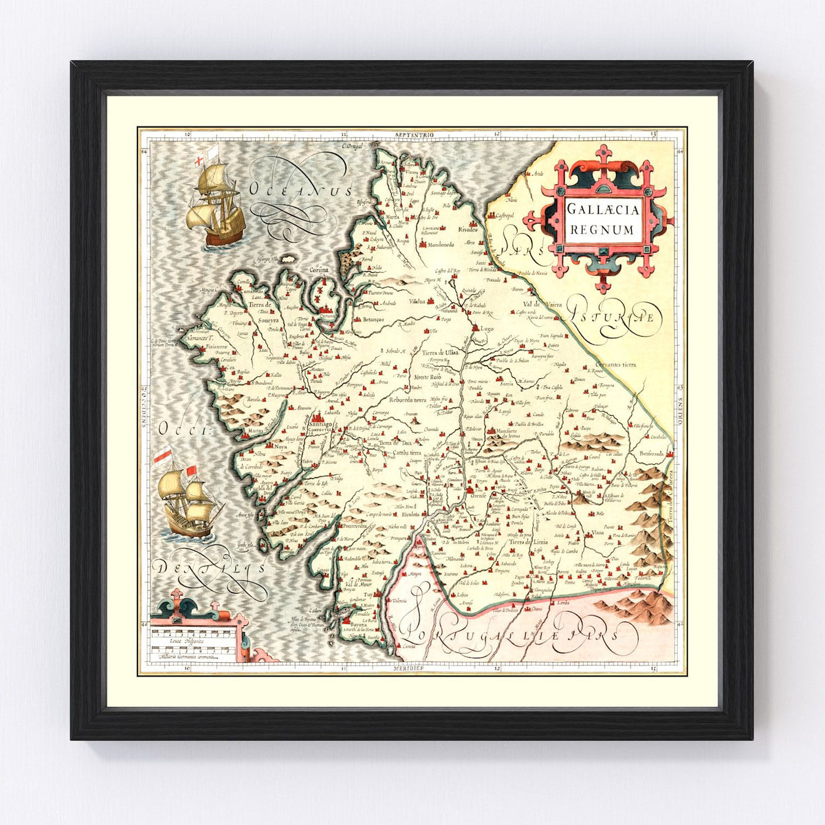 Galicia Spain Vintage Map 1623