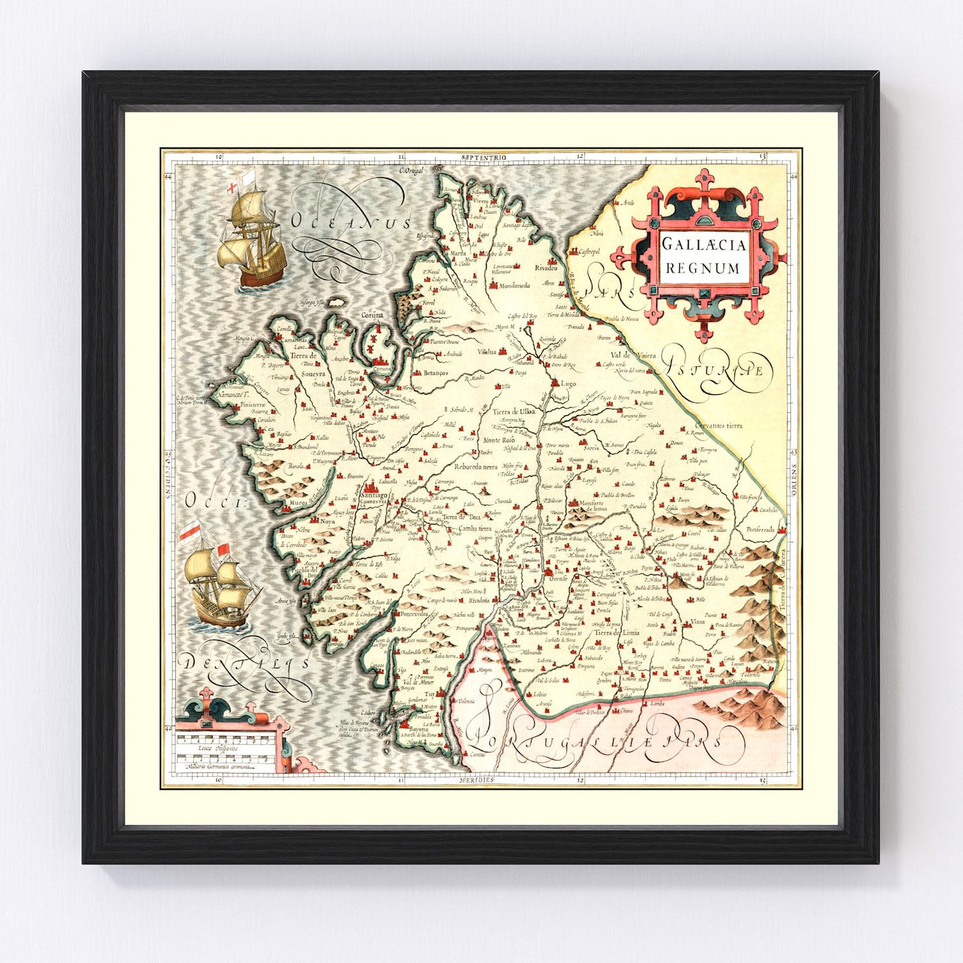 Galicia Spain Vintage Map 1623