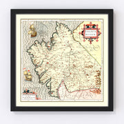 Galicia Spain Vintage Map 1623