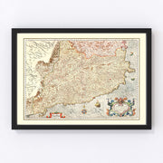 Catalonia Spain  Vintage Map 1623