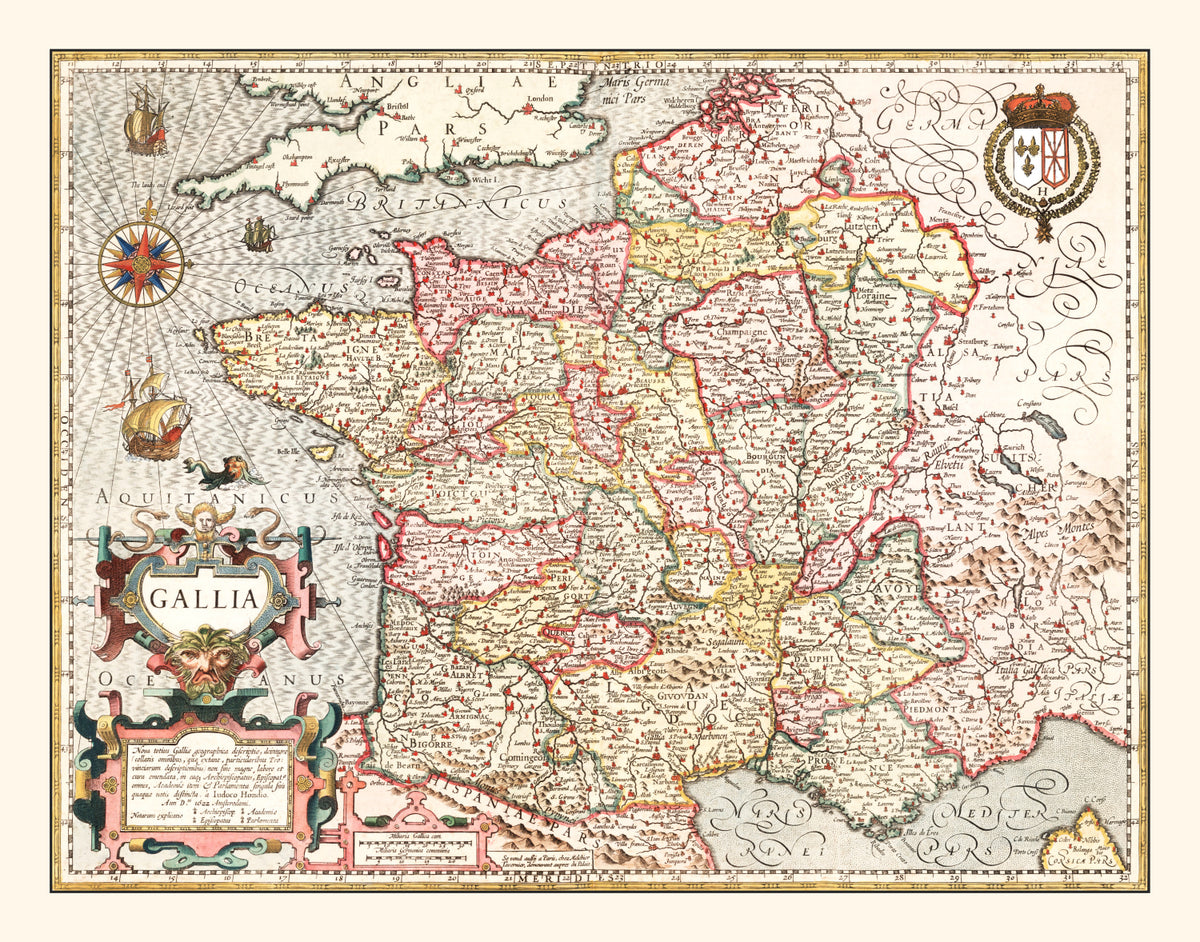 Preview of Vintage Map of Gaul France, 1623