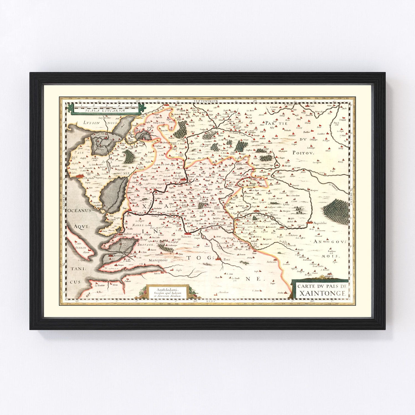 Saintonge (Xaintonge) France Vintage Map 1623