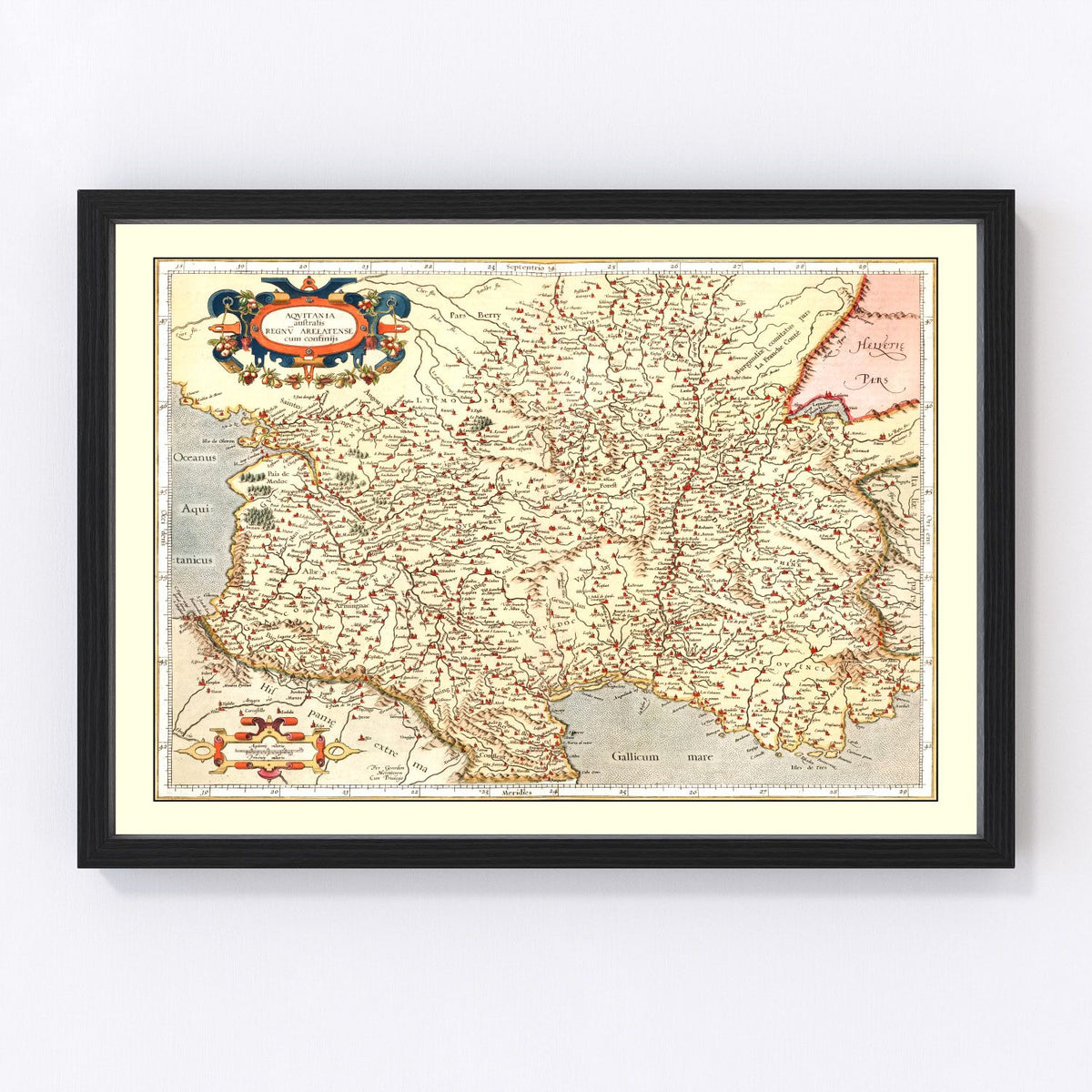 Aquitaine France Vintage Map 1623