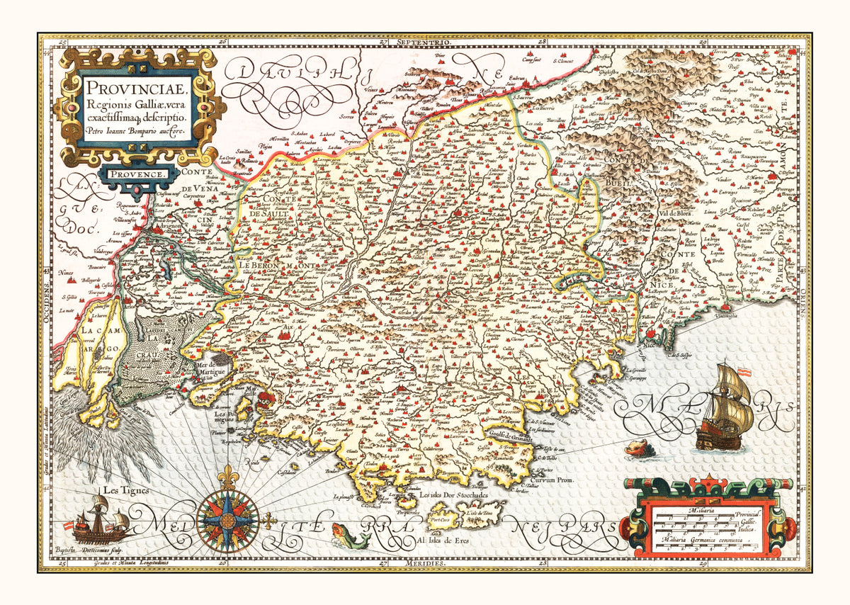 Preview of Vintage Map of Gaul Region of France, 1623