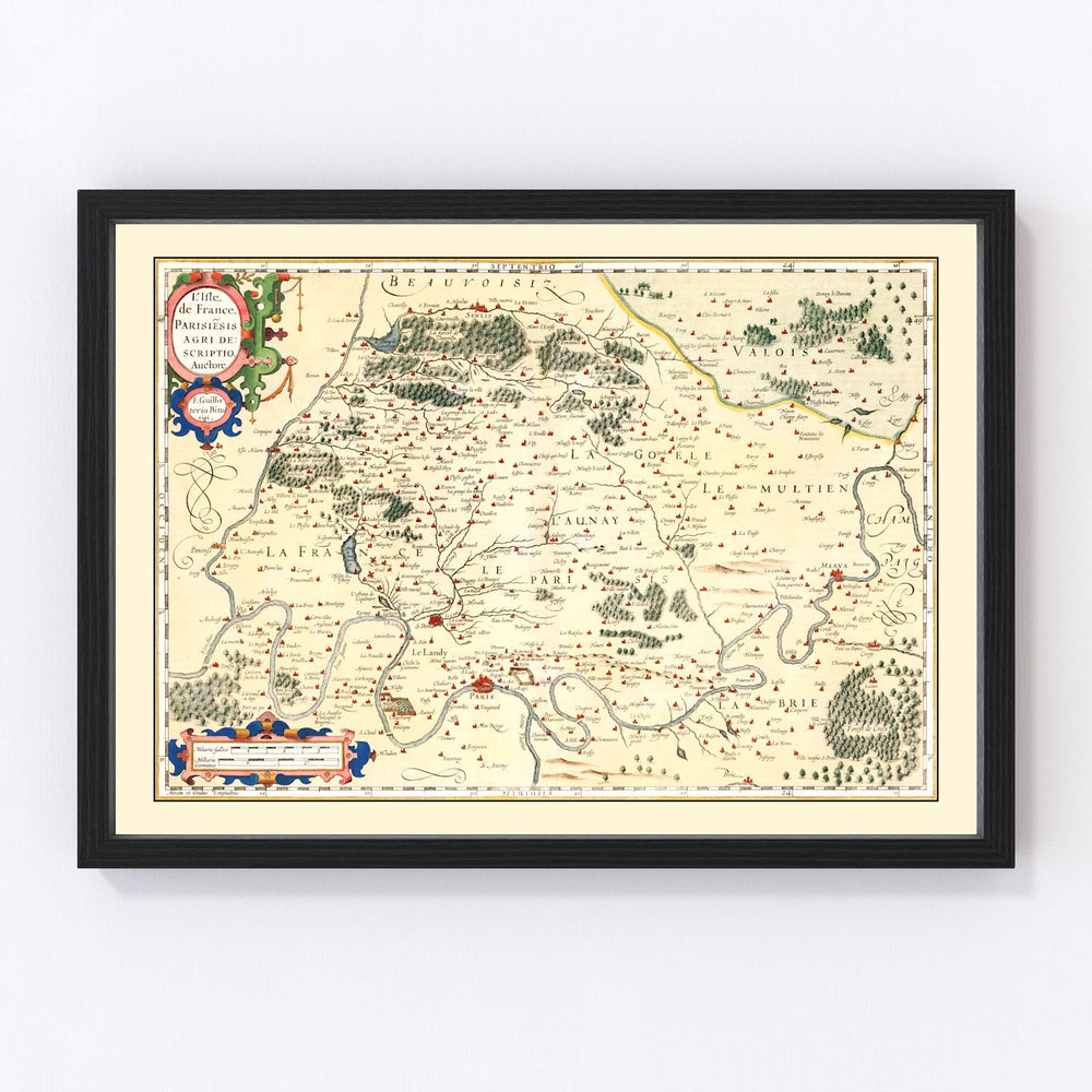Isle of France Vintage Map 1623