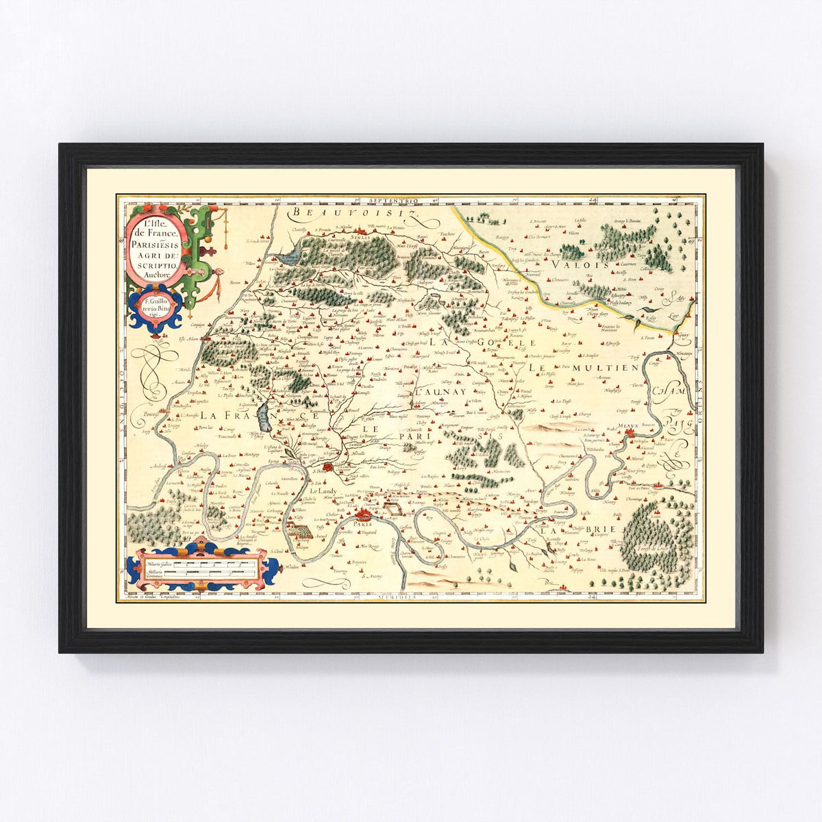 Isle of France Vintage Map 1623