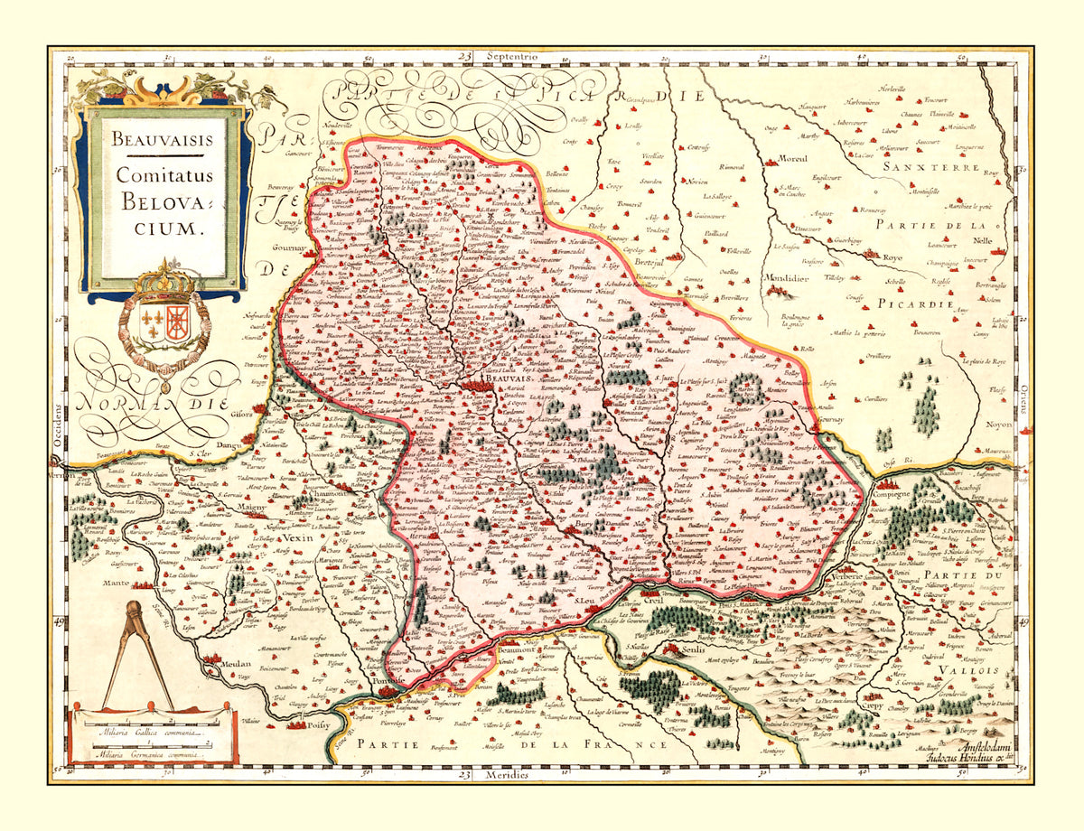 Preview of Vintage Map of Beauvais France, 1623