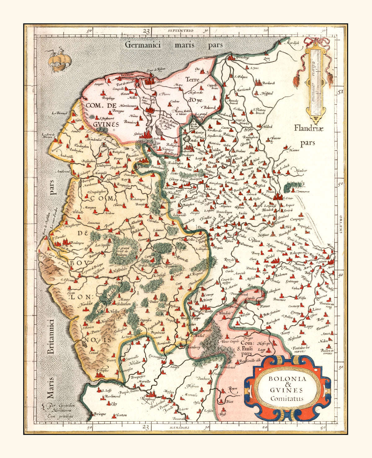 Preview of Vintage Map of Boulon & Guines France, 1623