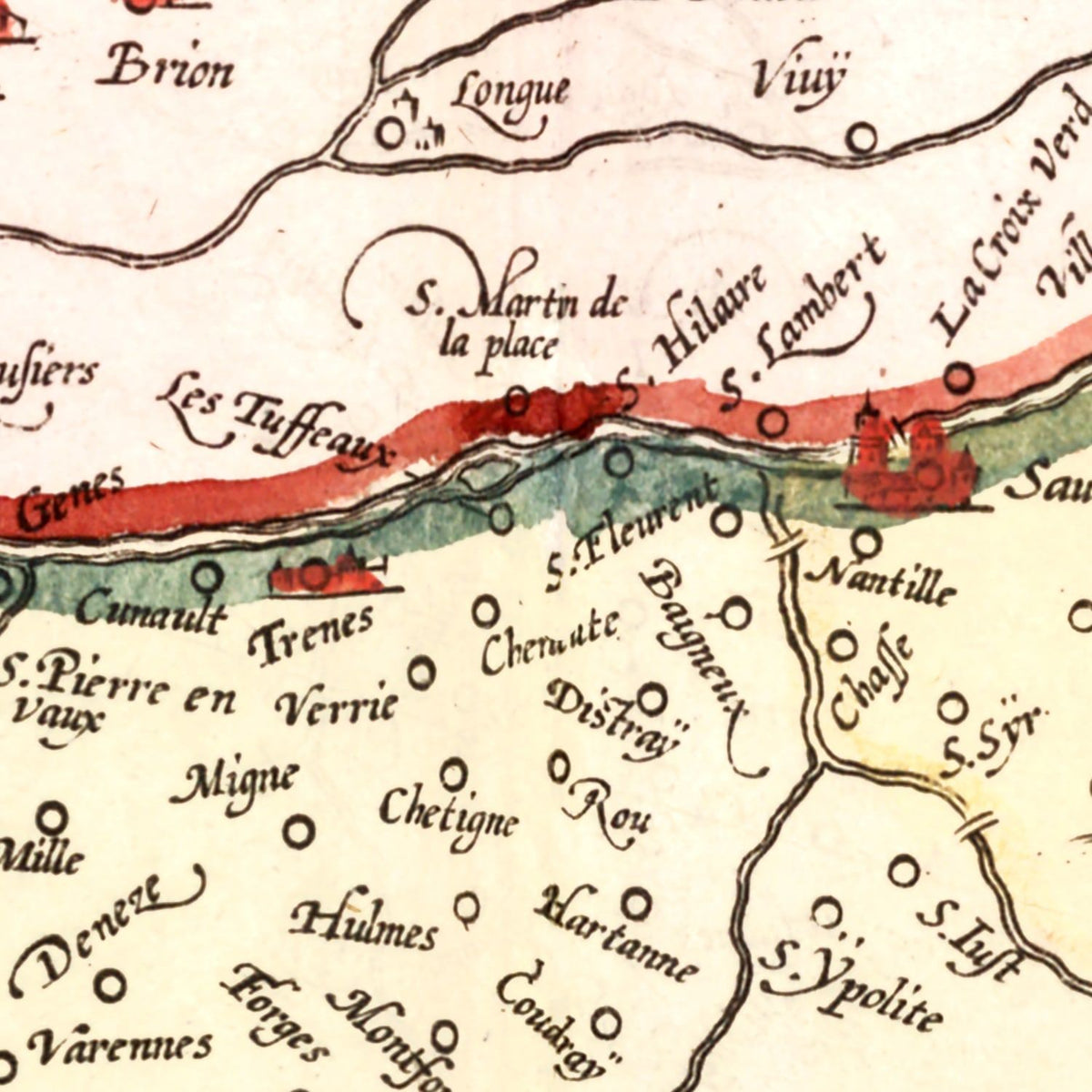 Restored historic details from the 1623 region map of County