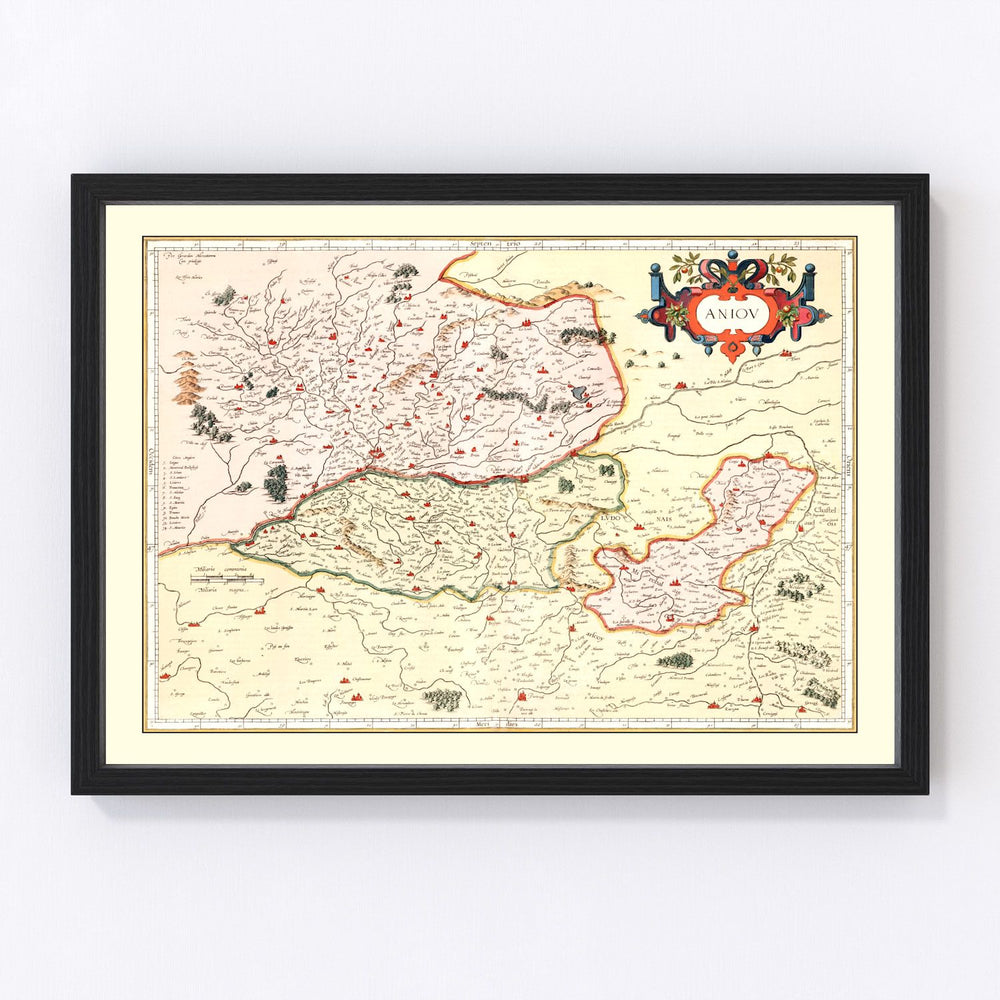 Anjou France Vintage Map 1623