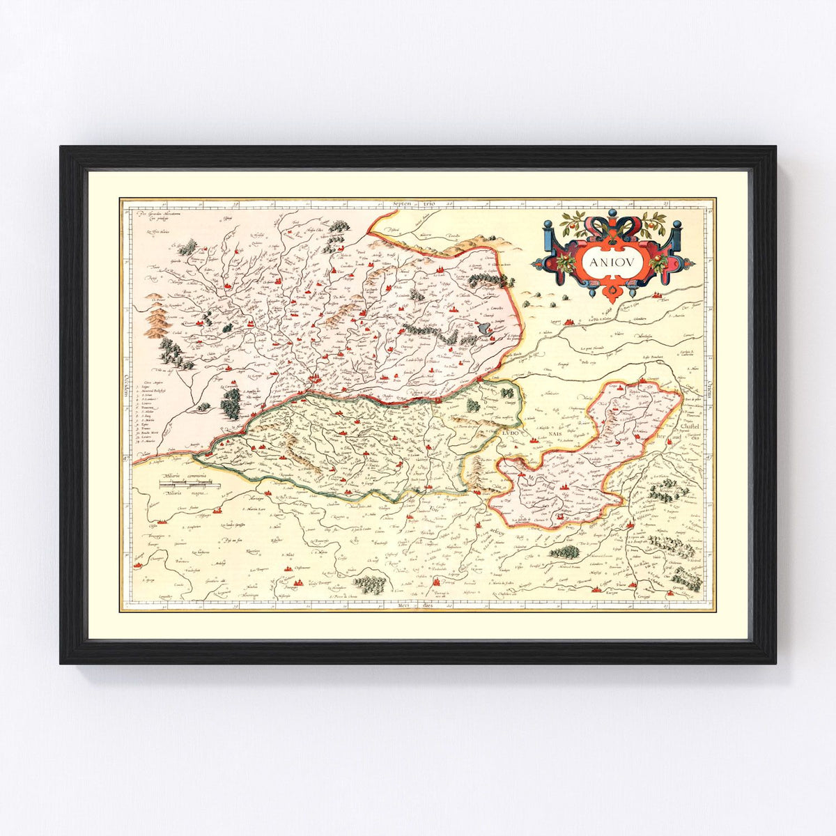 Anjou France Vintage Map 1623