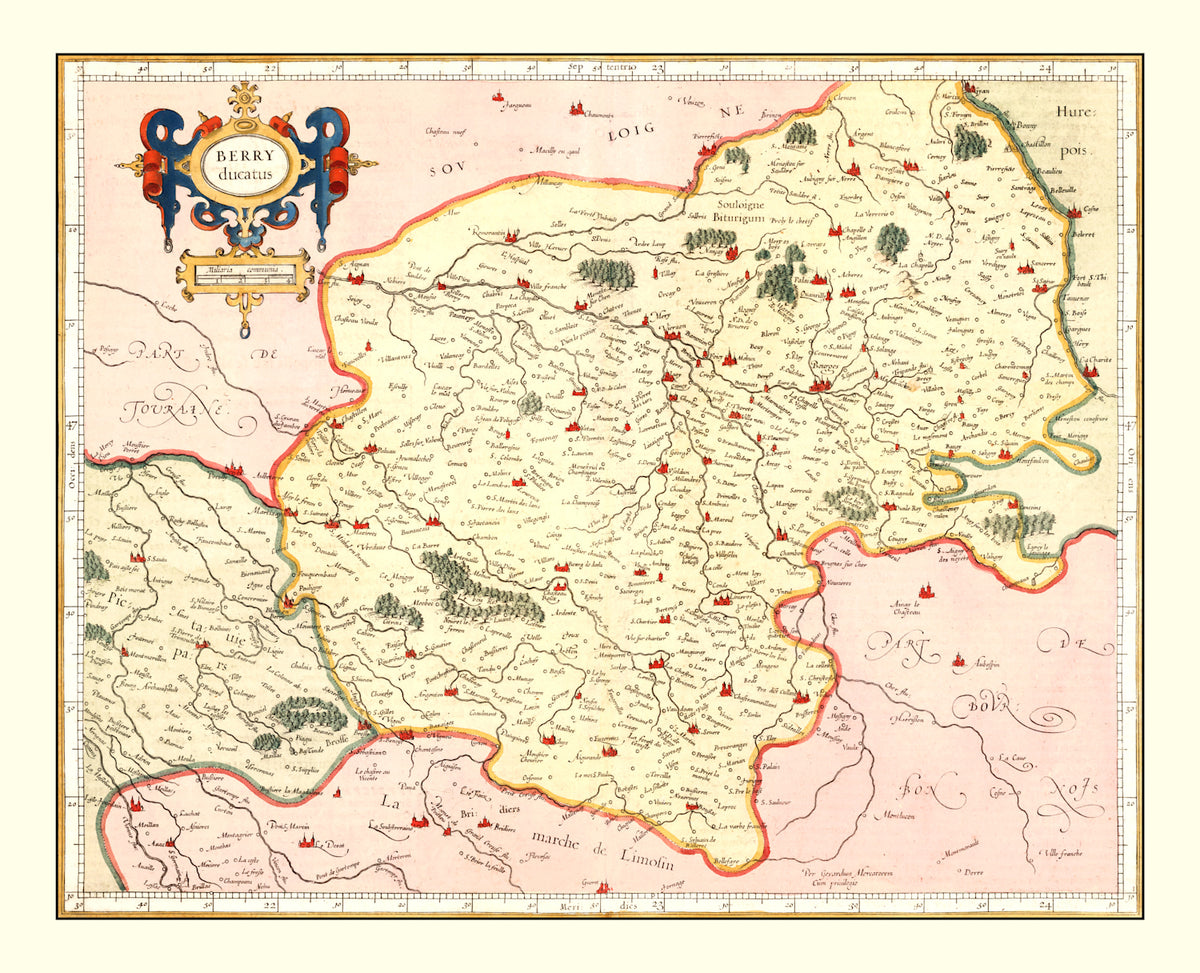 Preview of Vintage Map of Bourbonnais France, 1623
