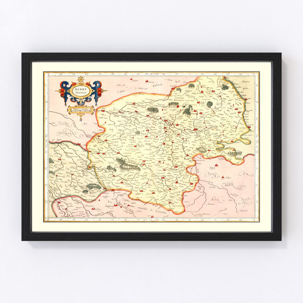 Bourbonnais France Vintage Map 1623