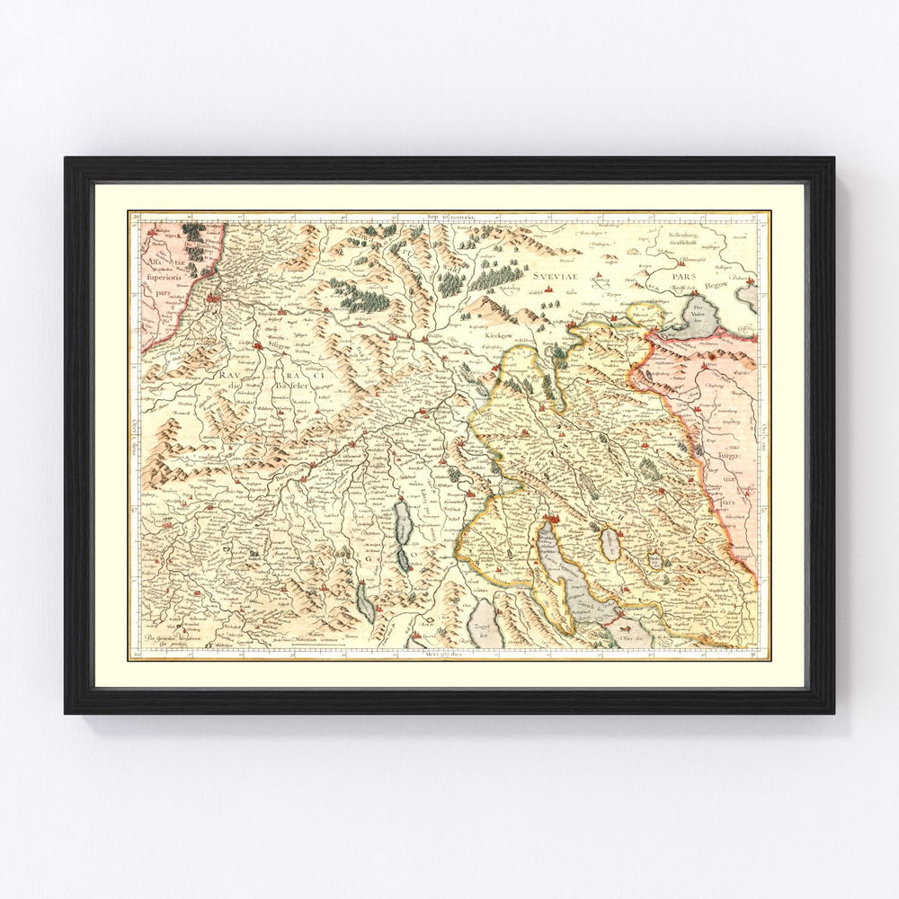 Switzerland Vintage Map 1623