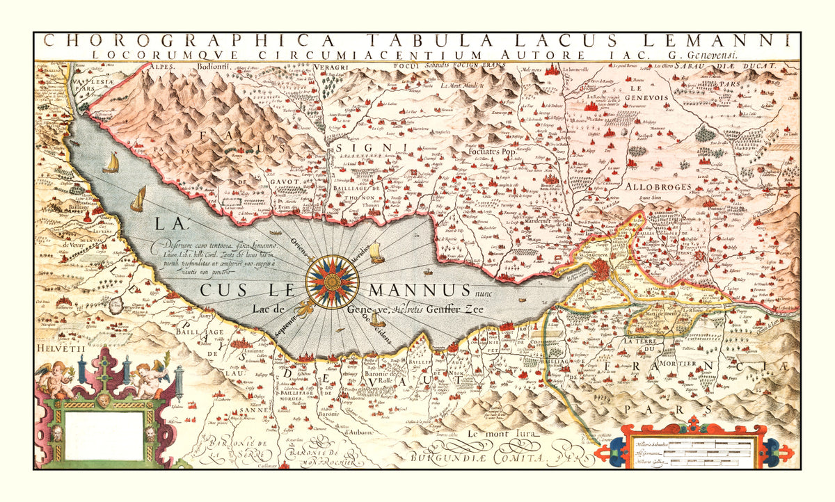 Preview of Vintage Map of Lake Geneva, 1623