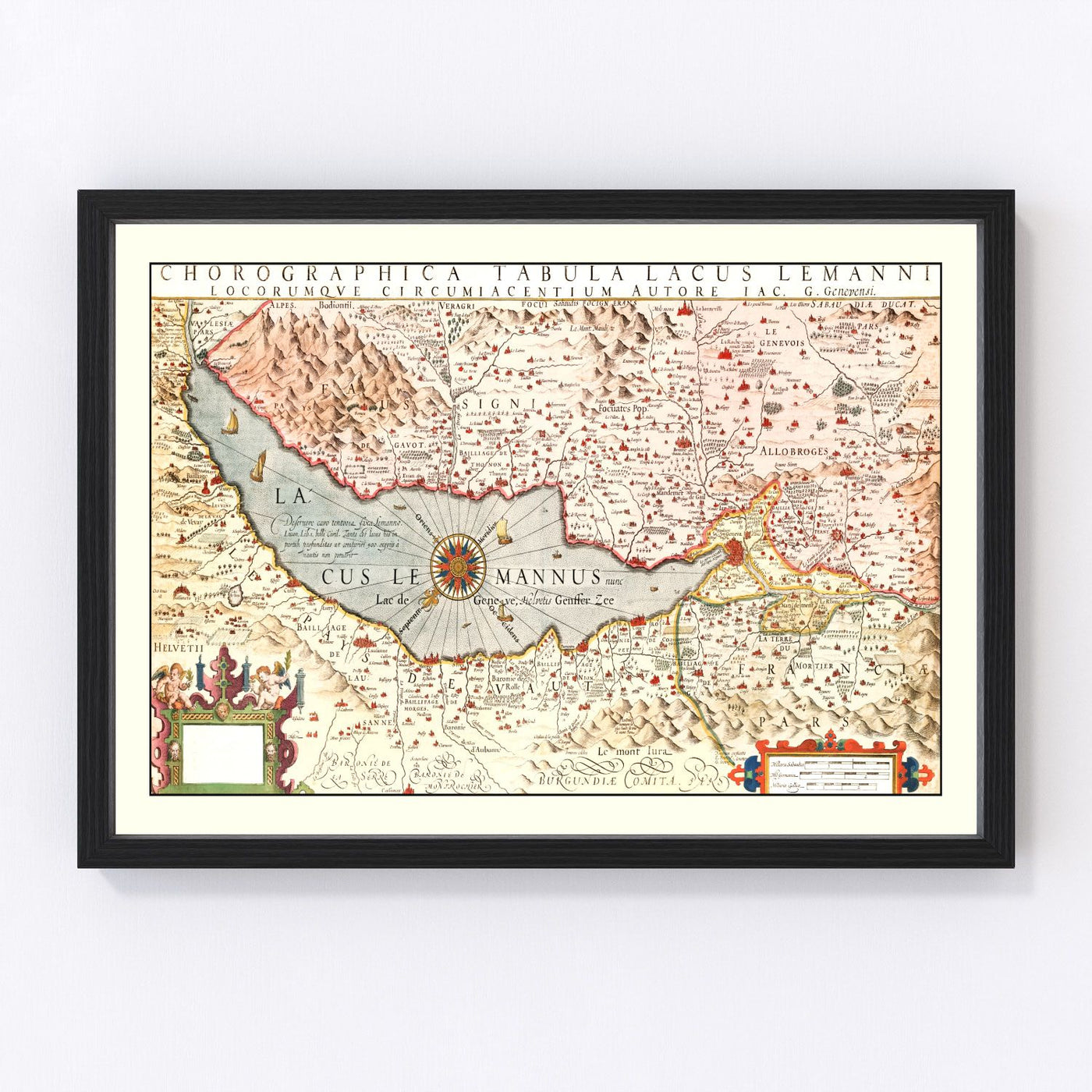 Lake Geneva Vintage Map 1623