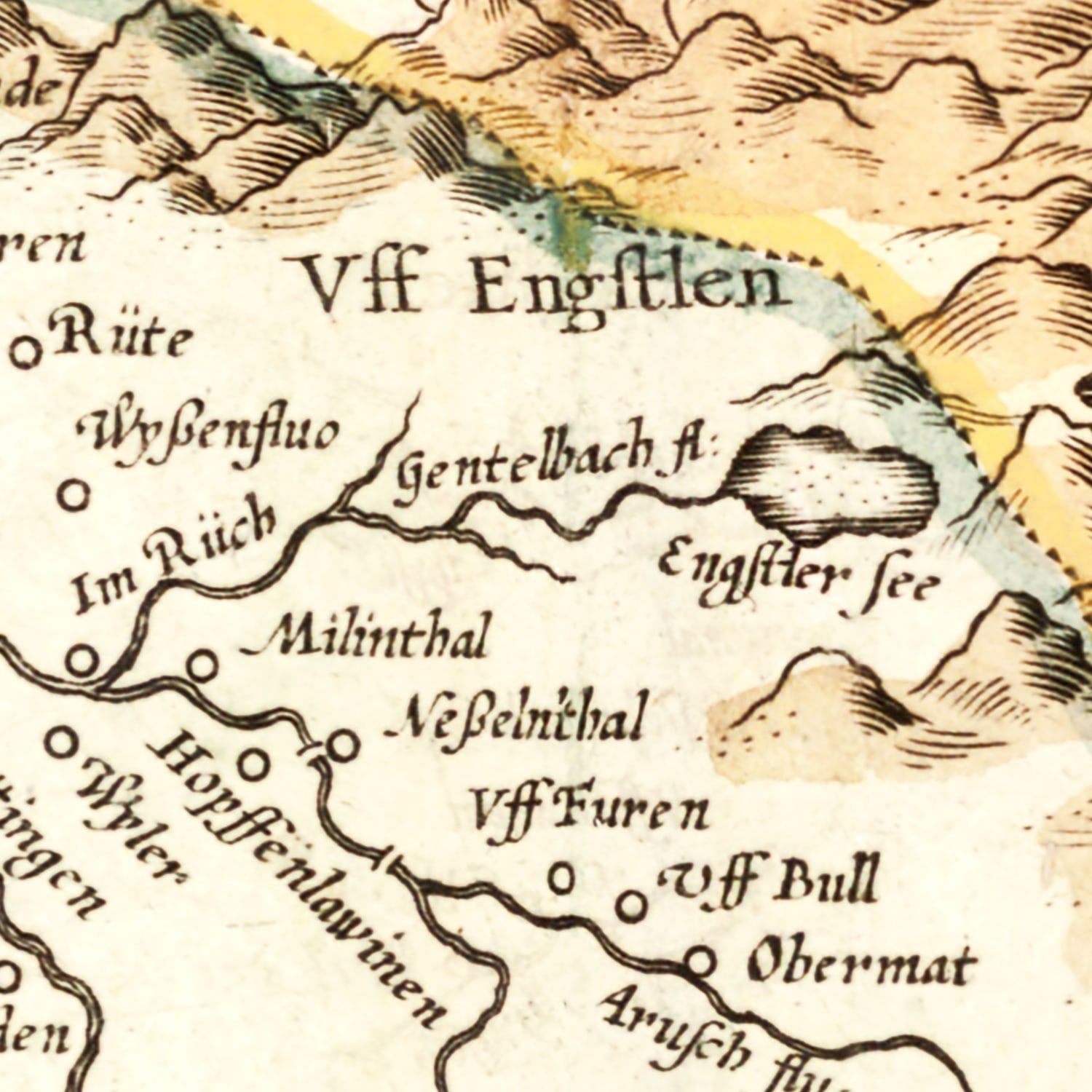 Restored historic details from the 1623 country map of County