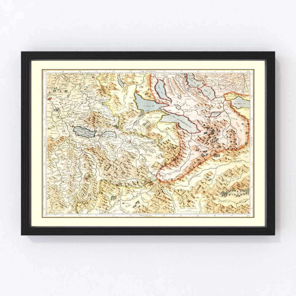 Switzerland Vintage Map 1623