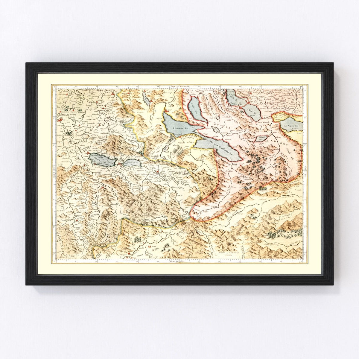 Switzerland Vintage Map 1623