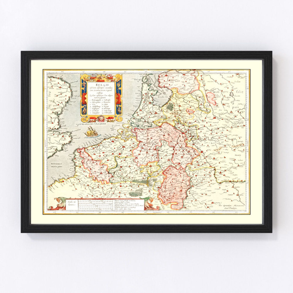 Belgium Vintage Map 1623