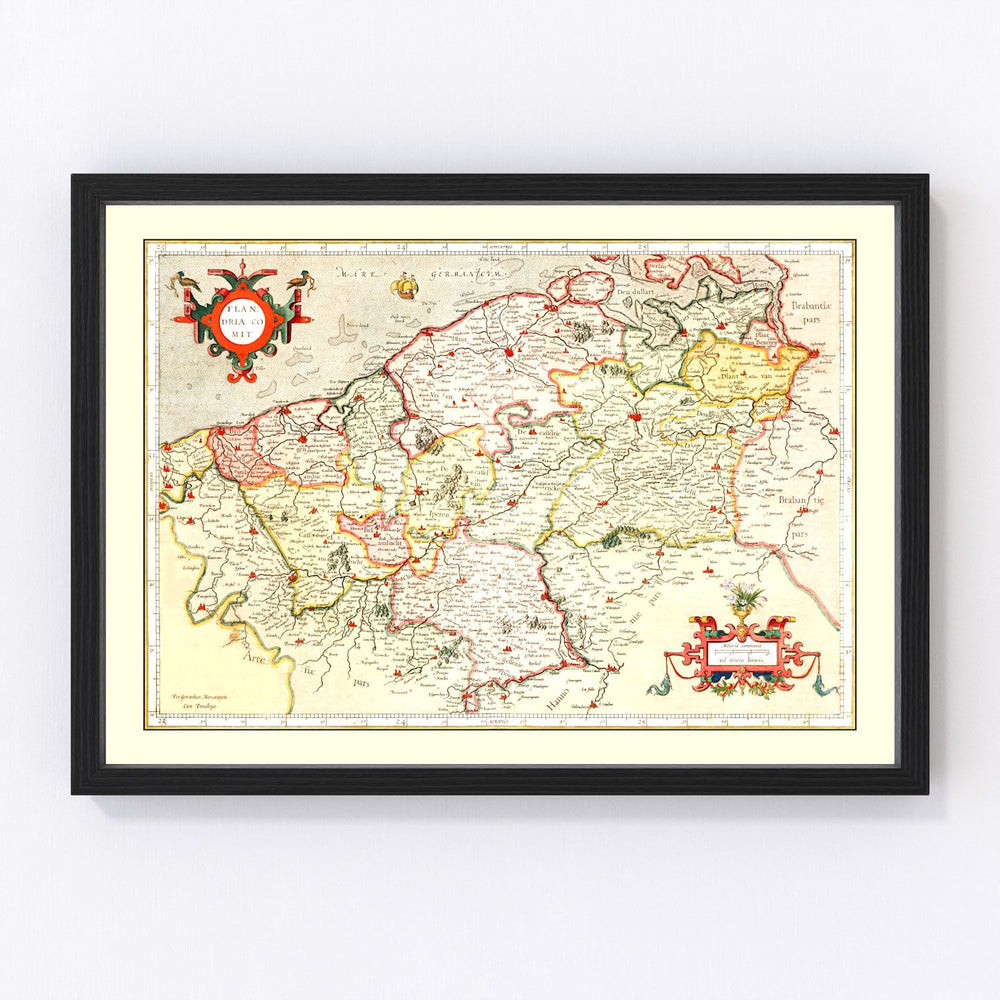 Belgium Vintage Map 1623