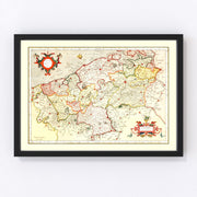 Belgium Vintage Map 1623