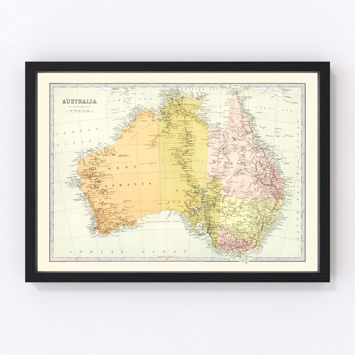 Australia Vintage Map 1871