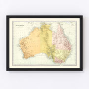 Australia Vintage Map 1871