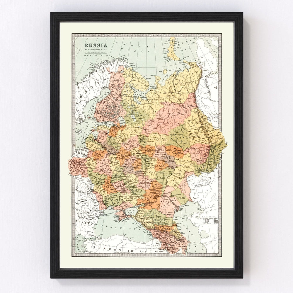 Russia Vintage Map 1871