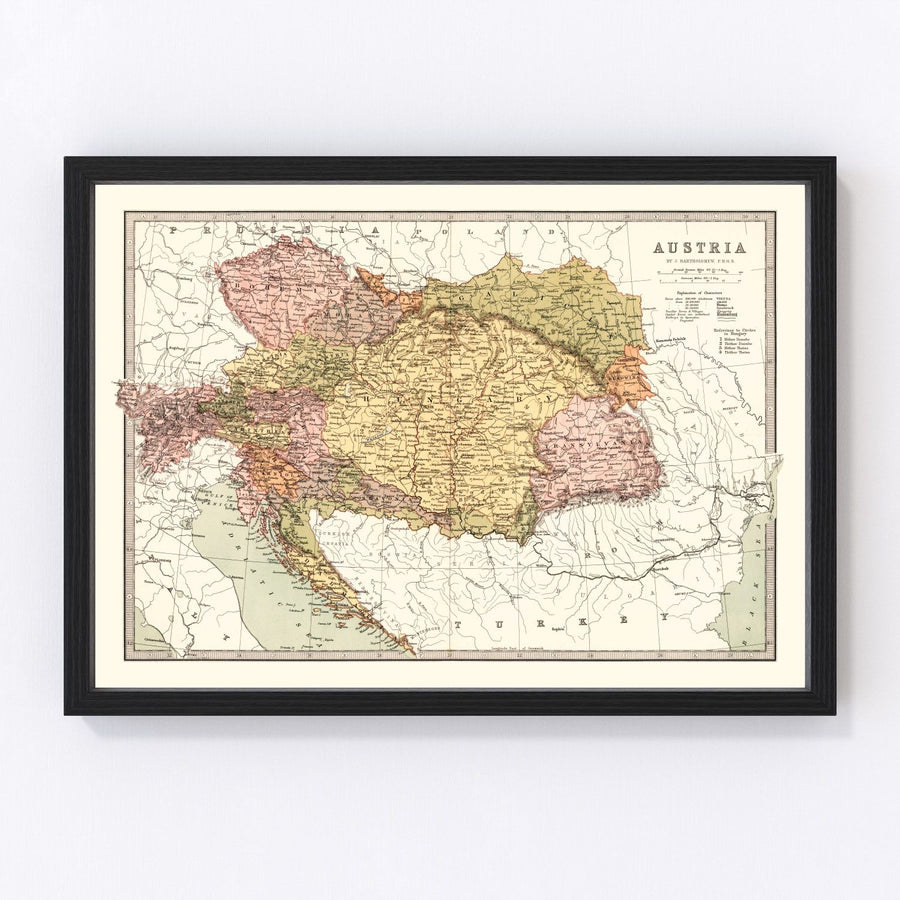 Austria Vintage Map 1871
