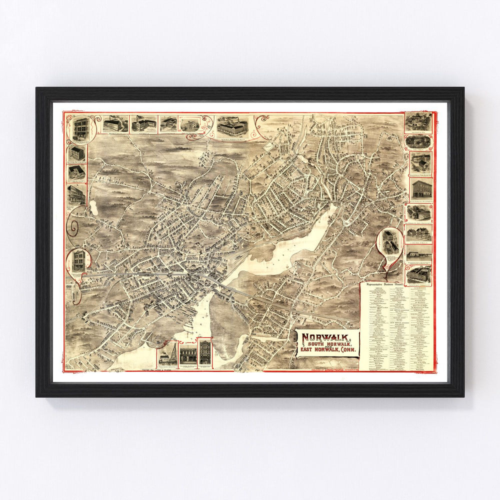 Norwalk Vintage Map 1899