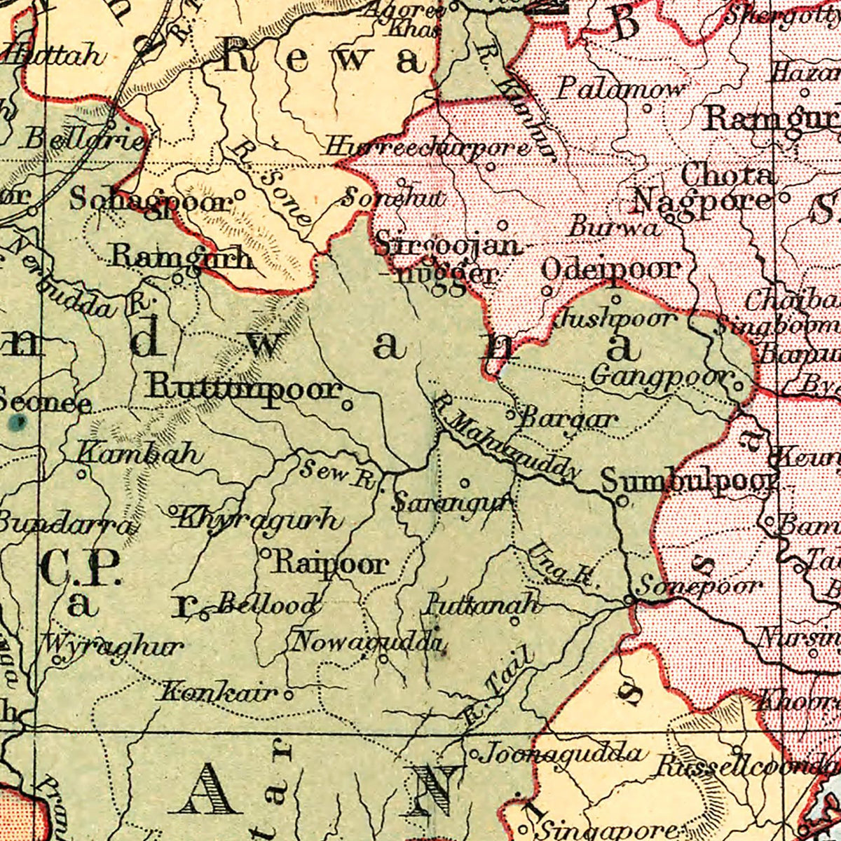 Restored historic details from the 1871 country map of County