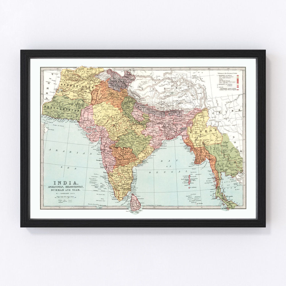 India Vintage Map 1871