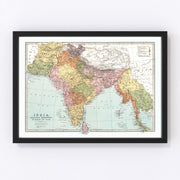 India Vintage Map 1871