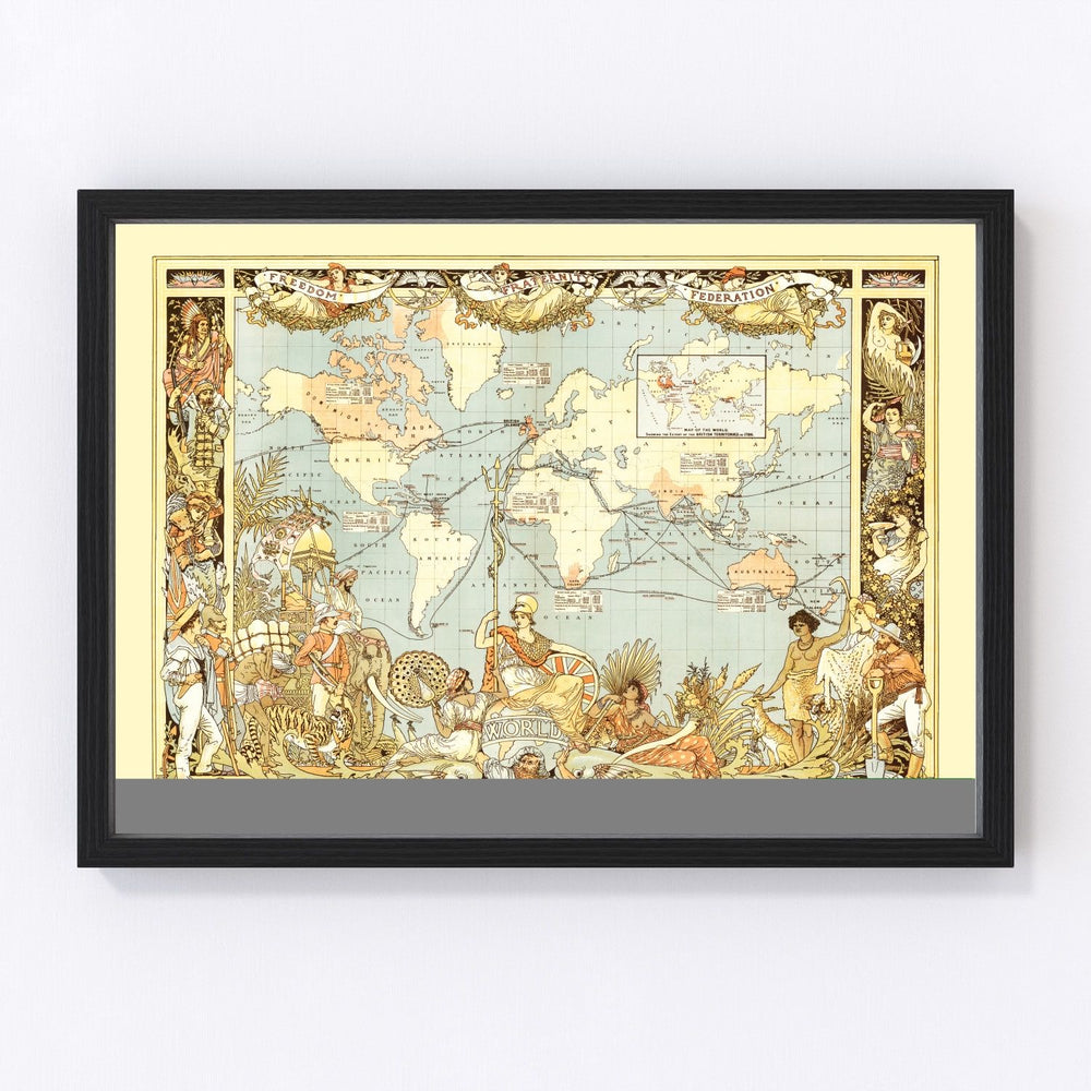 World Vintage Map 1886