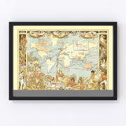 World Vintage Map 1886