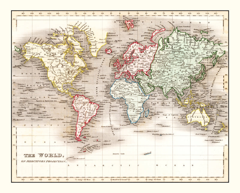 Size comparison using Vintage World Map 1832