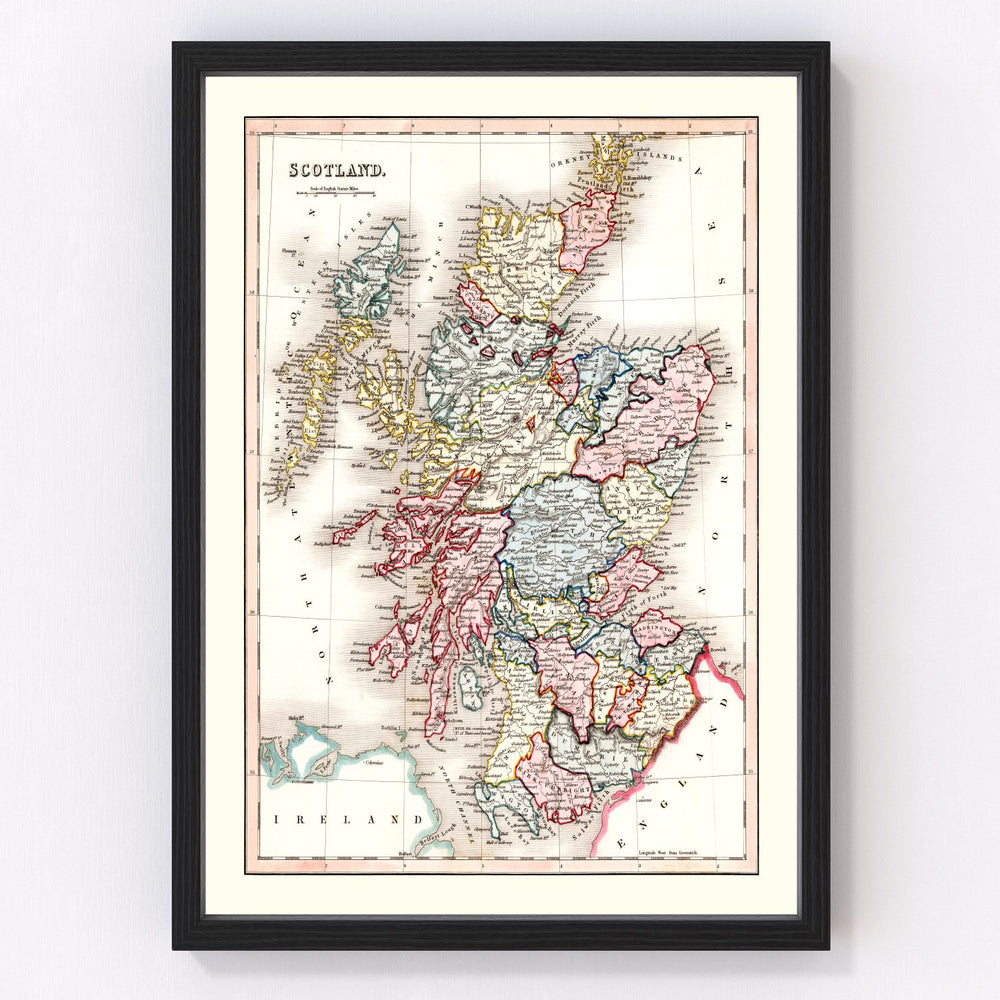 Scotland Vintage Map 1832