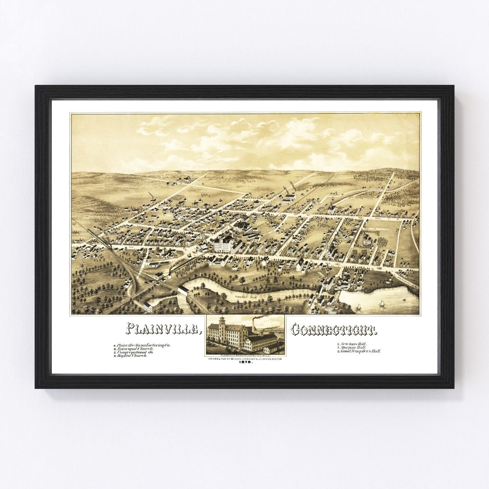 Plainville Vintage Map 1878