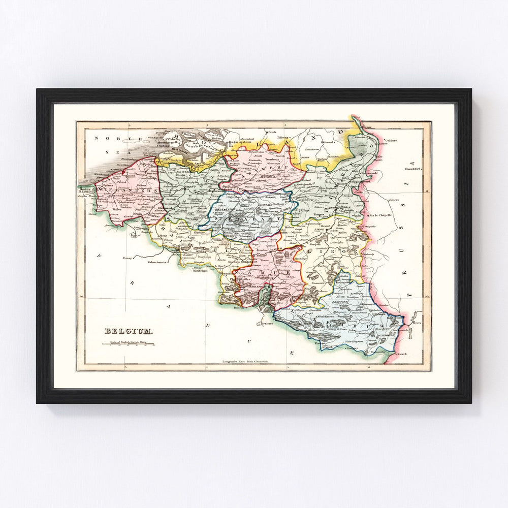 Belgium Vintage Map 1832