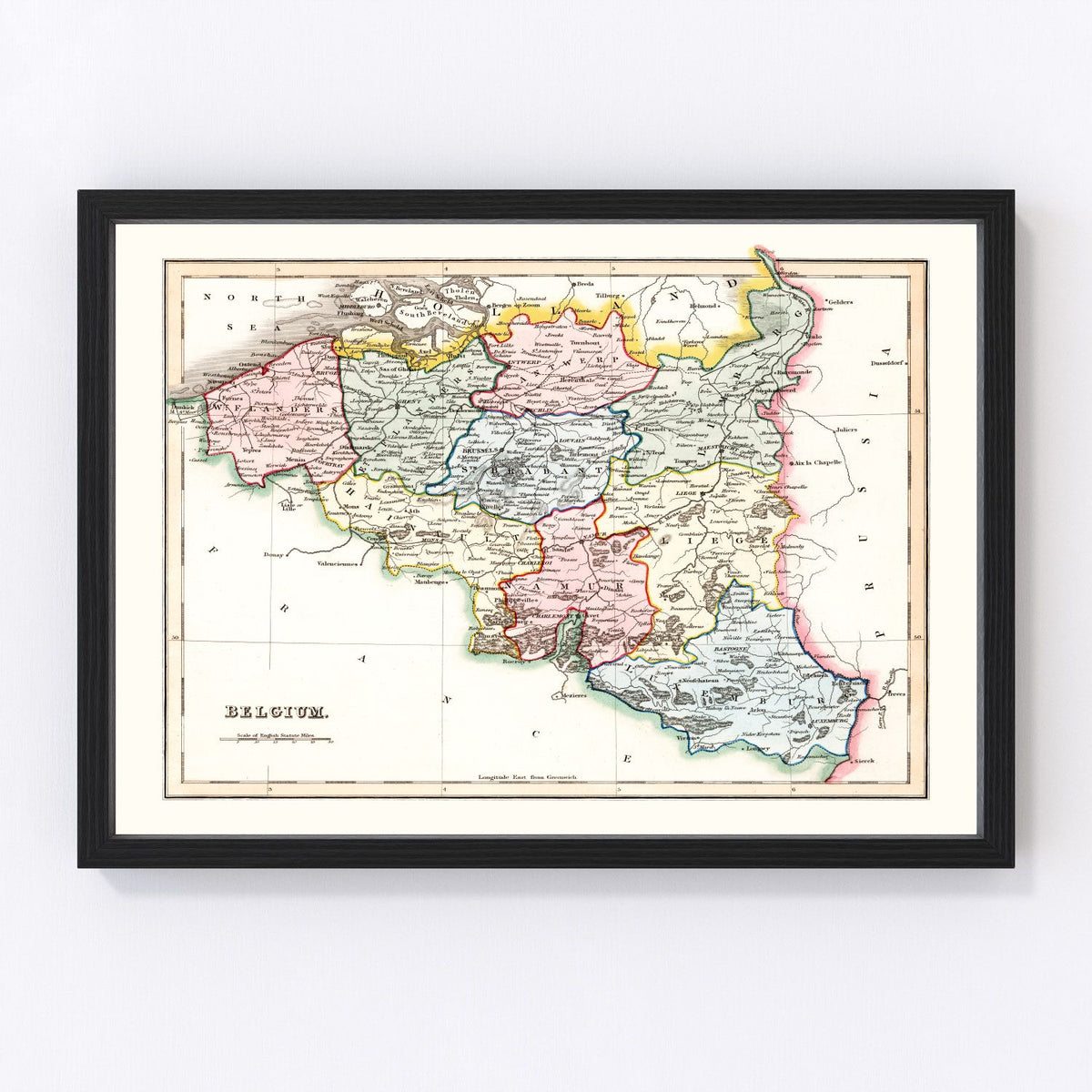 Belgium Vintage Map 1832