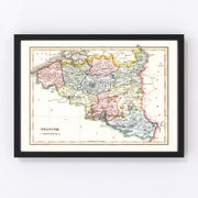 Belgium Vintage Map 1832