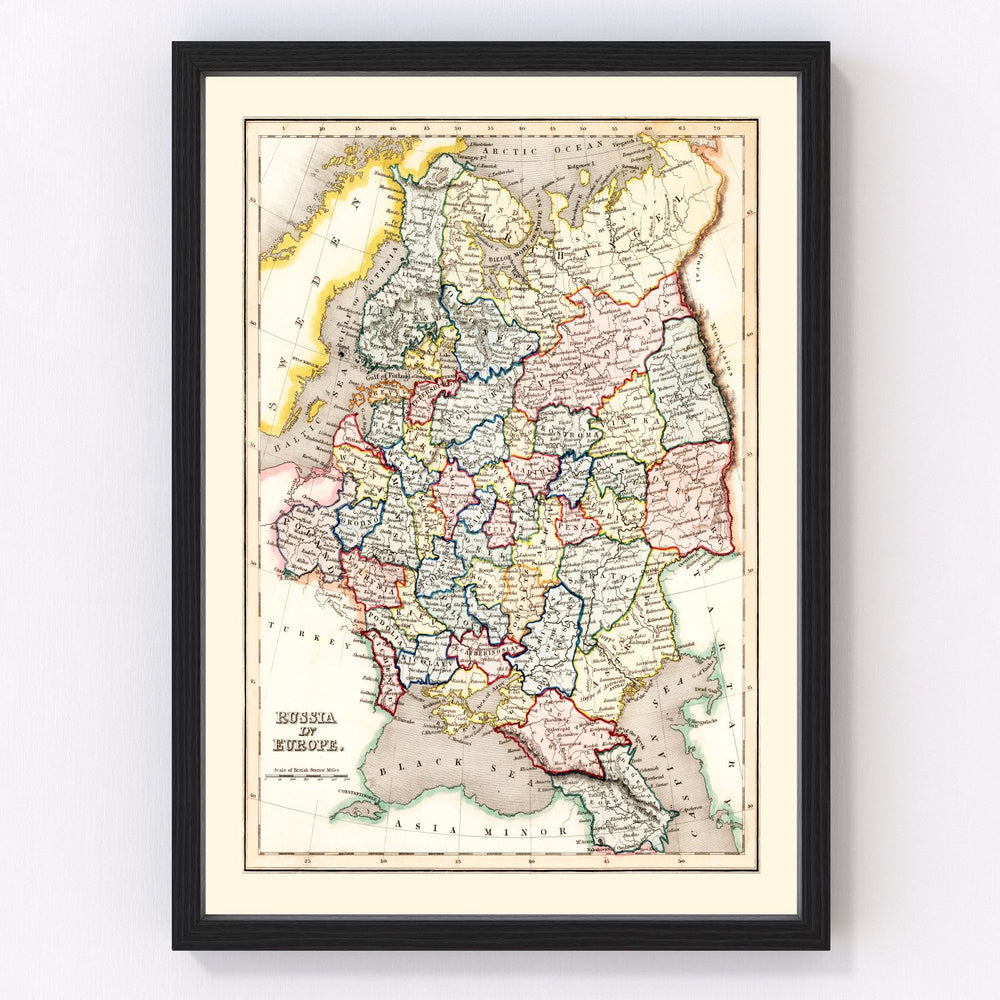 Russia, Ukraine Vintage Map 1832