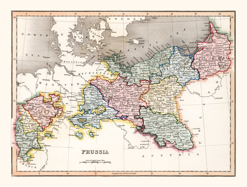 Size comparison using Vintage Map of Prussia 1832