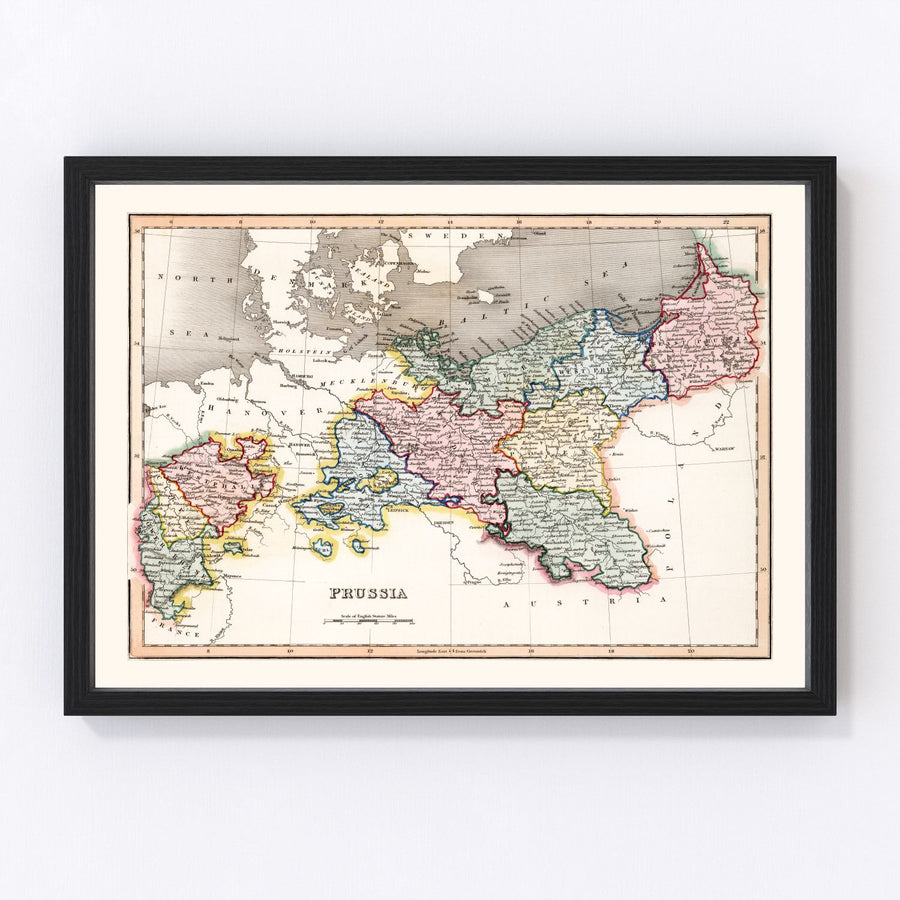 Vintage Map of Prussia 1832