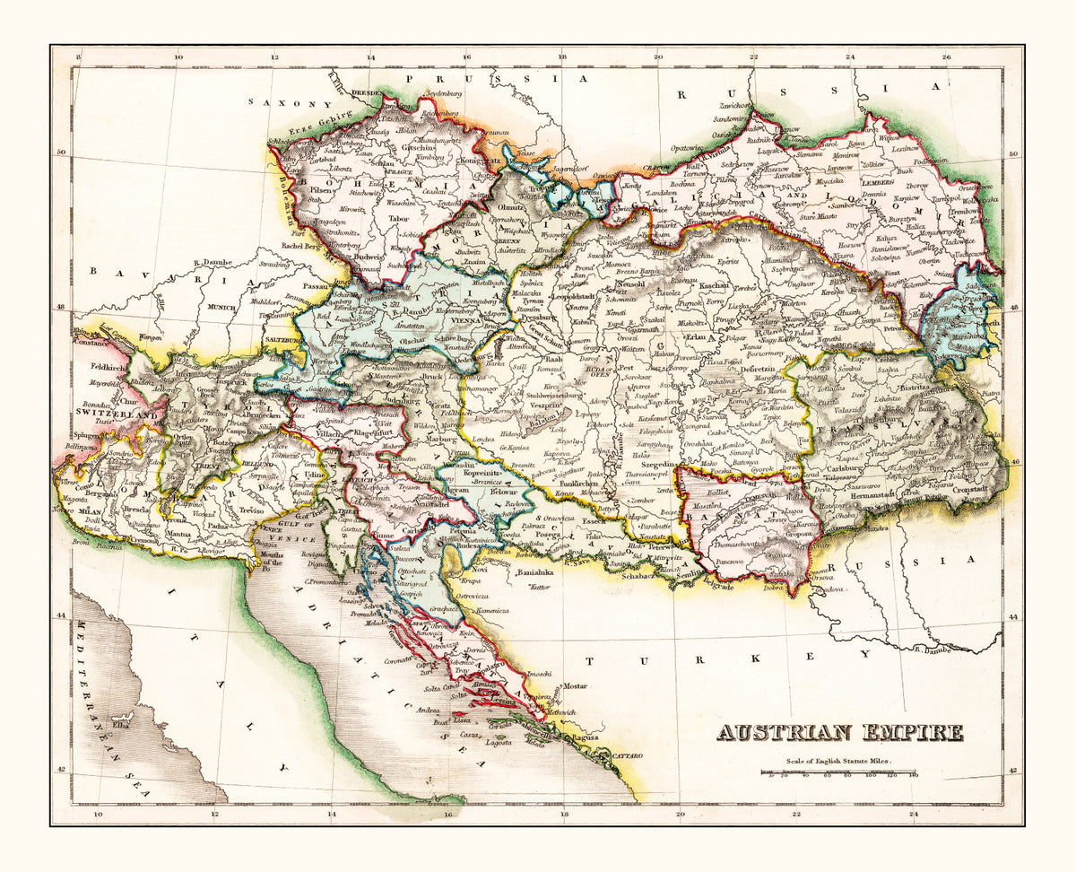 Preview of Vintage Map of Austrian Empire 1832