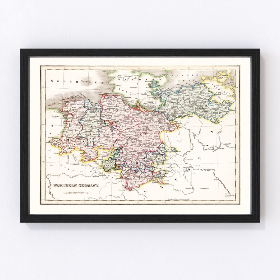 Germany Vintage Map 1832