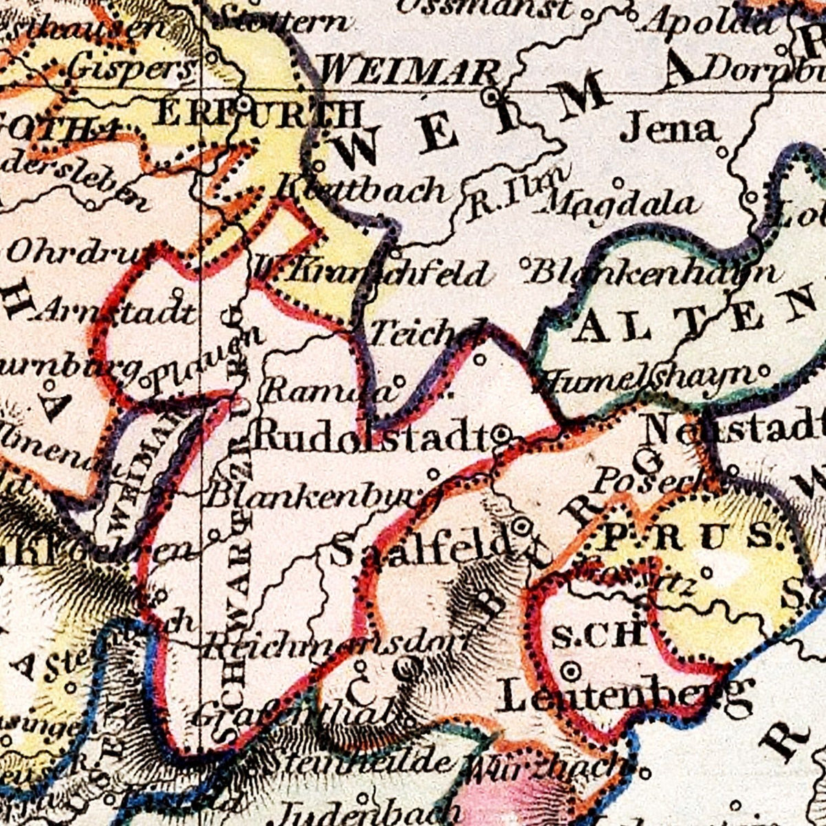 Restored historic details from the 1832 country map of County